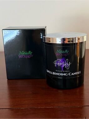 Spellbinding Family Candle Crystal Spell Candle w/ Poison Berry Scent